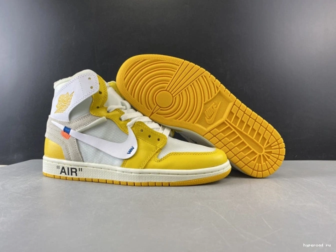 Air White AQ0818-149 Powder Off-White x 1 Yellow-Cone Dark NRG Jordan 0820